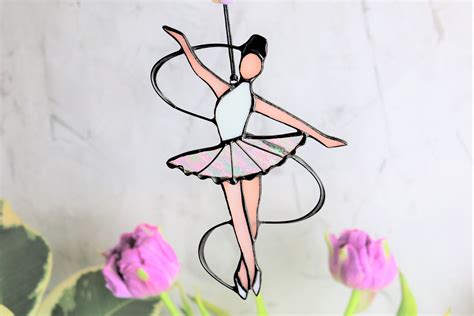 ballerina ornament glass|stained glass ballerina.